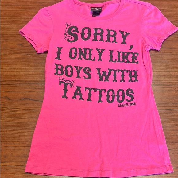 Cartel Ink Bright Pink Tee with Bold Print - Picture 1 of 5